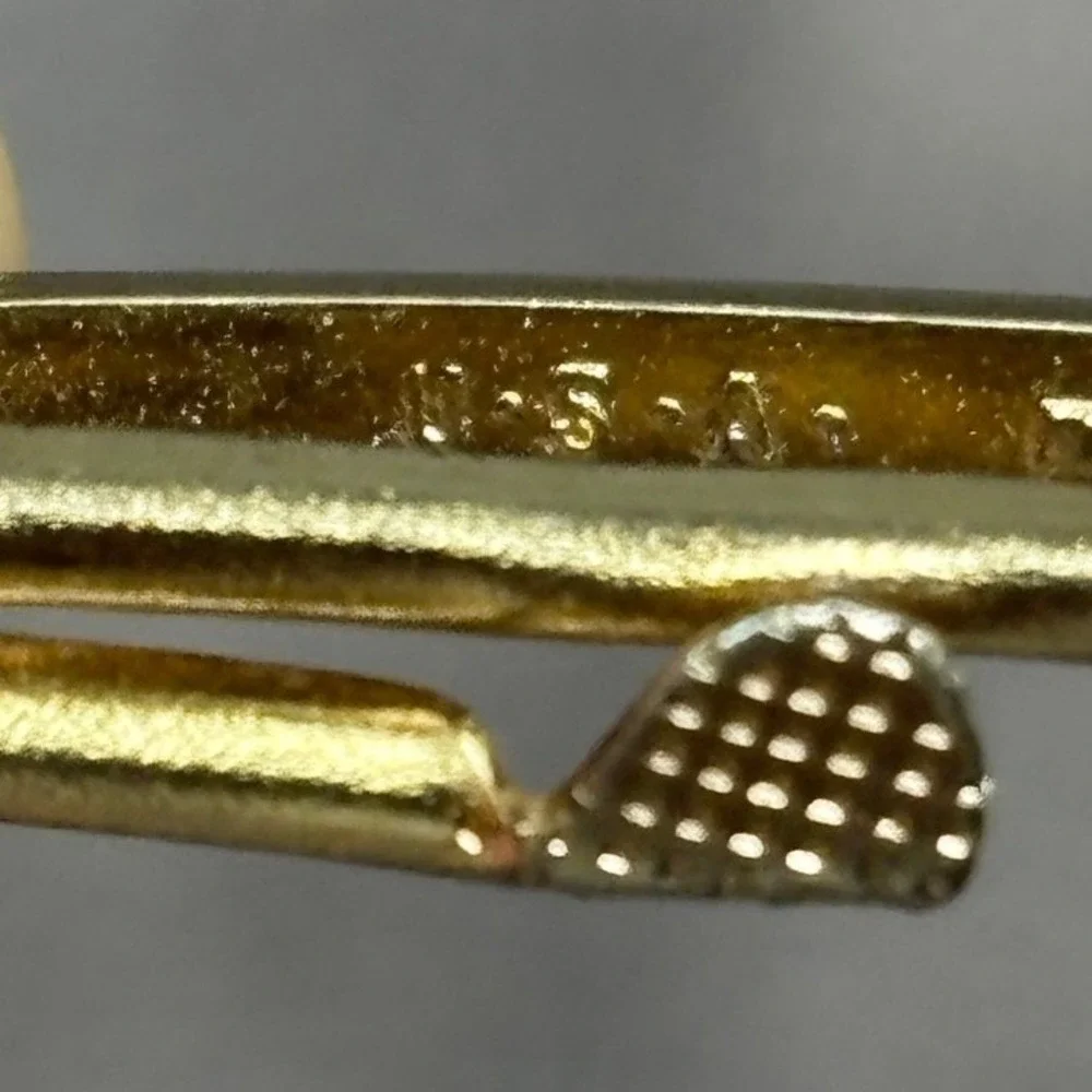 Hickok Tie Bar Gold Tone Vintage Mid-Century Modern Slim Curved Mens Accessory